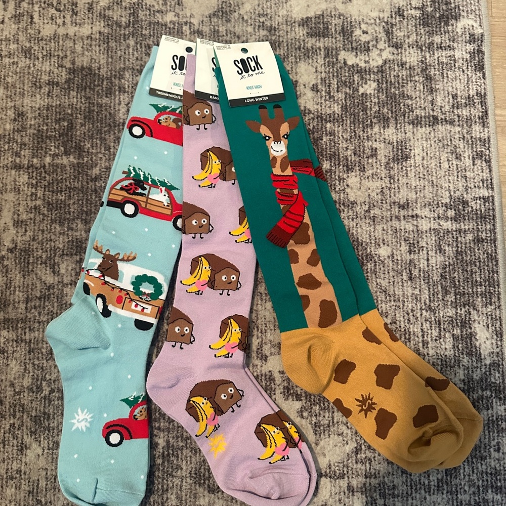 NWT Fun Knee High Socks Set